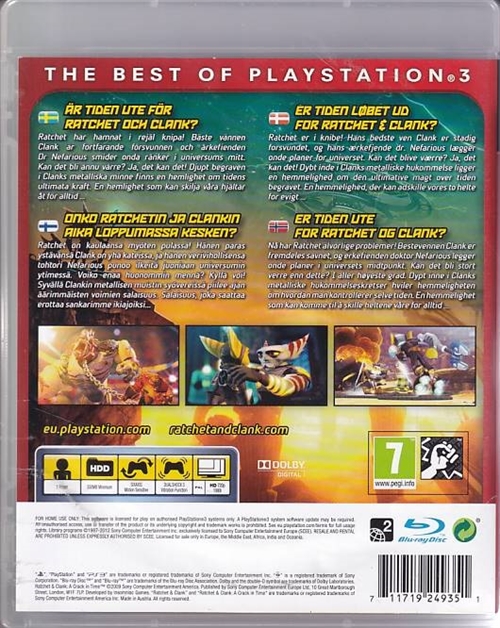 Ratchet and Clank A Crack in Time - Essentials - PS3 (B Grade) (Genbrug)